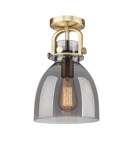 Downtown Urban One Light Flush Mount in Brushed Brass (405|410-1F-BB-G412-8SM)
