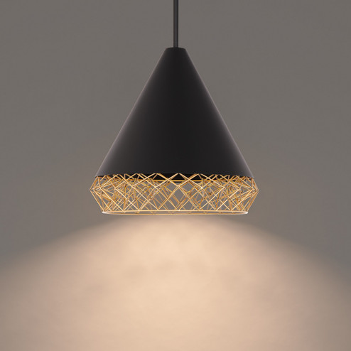 Lacey LED Pendant in Black/Gold (34|PD-45322-BK/GO)
