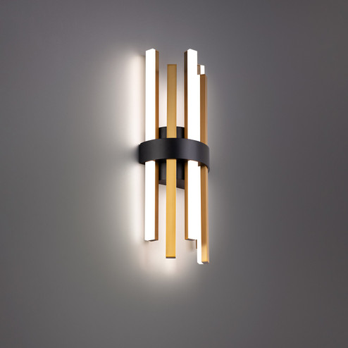 Harmonix LED Wall Sconce in Black & Aged Brass (281|WS-87920-BK/AB)