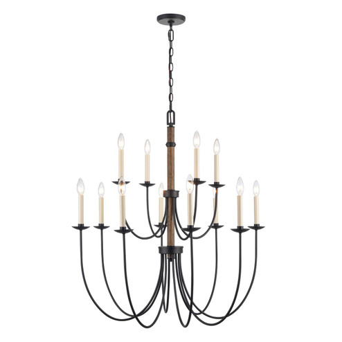 Neville 12 Light Chandelier in Charcoal Black (45|89709/8+4)