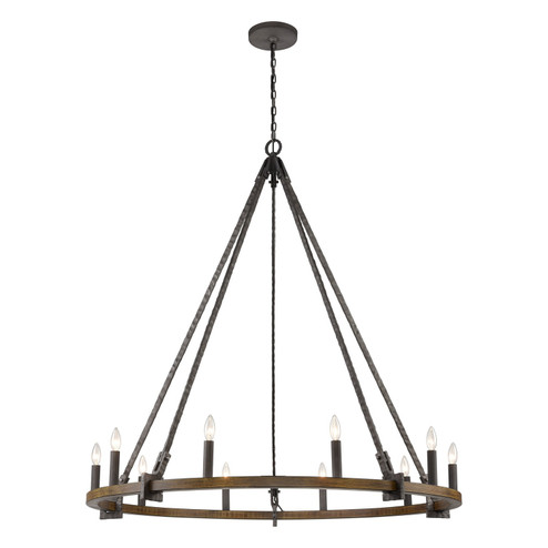 Harwell Ten Light Chandelier in Antique Millwood (45|82288/10)