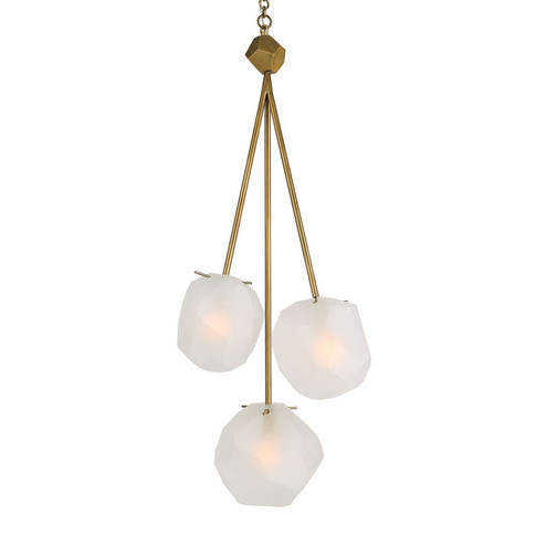 Geodesic Three Light Pendant in Matte Antique Brass (52|21575)