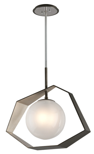 Origami One Light Chandelier in Graphite With Silver Leaf (67|F5536-GRA/SL/SS)