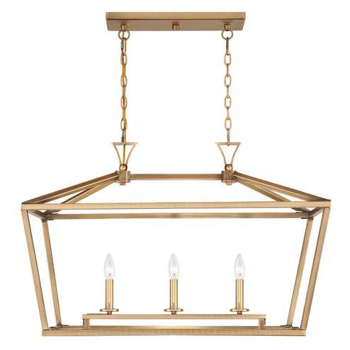 Townsend Three Light Linear Chandelier in Warm Brass (51|1-423-3-322)