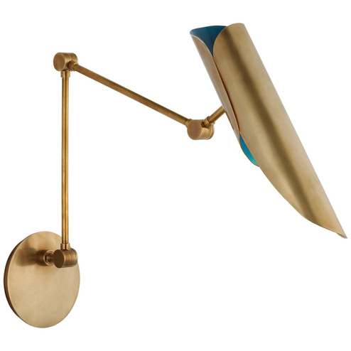 Flore LED Wall Sconce in Soft Brass and Riviera Blue (268|CD 2020SB/RB)