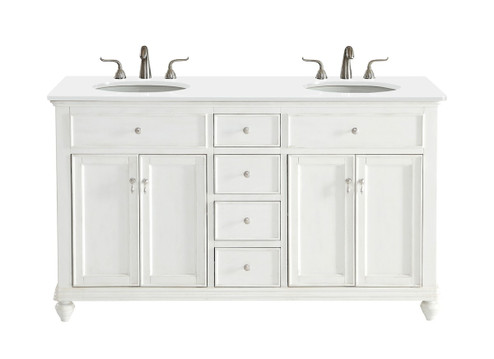 Otto Double Bathroom Vanity in Antique white (173|VF12360DAW-VW)