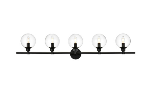 Jaelynn Five Light Bath Sconce in Black and Clear (173|LD7318W47BLK)
