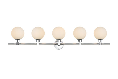 Cordelia Five Light Bath Sconce in Chrome and frosted white (173|LD7317W47CH)