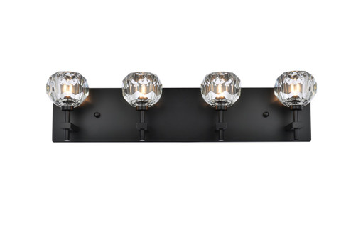 Graham Four Light Wall Sconce in Black and Clear (173|3509W25BK)