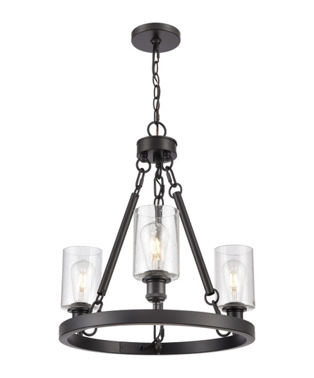 Ballston Three Light Chandelier in Matte Black (405|820-BK-G804)