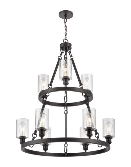 Ballston Nine Light Chandelier in Matte Black (405|8203-BK-G804)