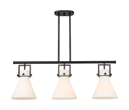 Downtown Urban Three Light Island Pendant in Matte Black (405|411-3I-BK-G411-10WH)