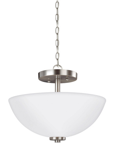 Oslo Two Light Semi-Flush Convertible Pendant in Brushed Nickel (1|77160EN3-962)