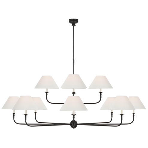 Piaf LED Chandelier in Aged Iron and Ebonized Oak (268|TOB 5458AI/EBO-L)