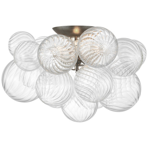 Talia LED Flush Mount in Burnished Silver Leaf and Clear Swirled Glass (268|JN 4112BSL/CG)