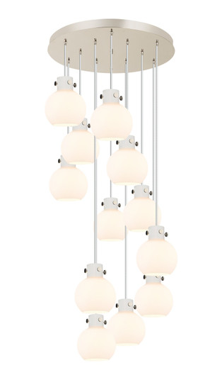 Newton 12 Light Pendant in Polished Nickel (405|126-410-1PS-PN-G410-8WH)