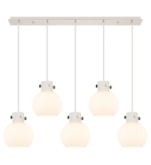Newton Nine Light Linear Pendant in Polished Nickel (405|125-410-1PS-PN-G410-8WH)