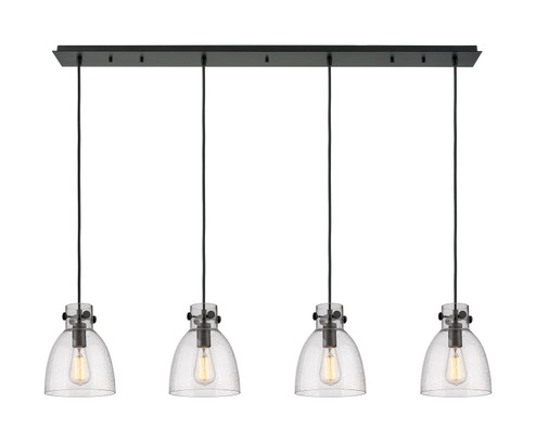 Downtown Urban Four Light Linear Pendant in Matte Black (405|124-410-1PS-BK-G412-8SDY)