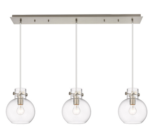 Downtown Urban Eight Light Linear Pendant in Brushed Satin Nickel (405|123-410-1PS-SN-G410-8CL)