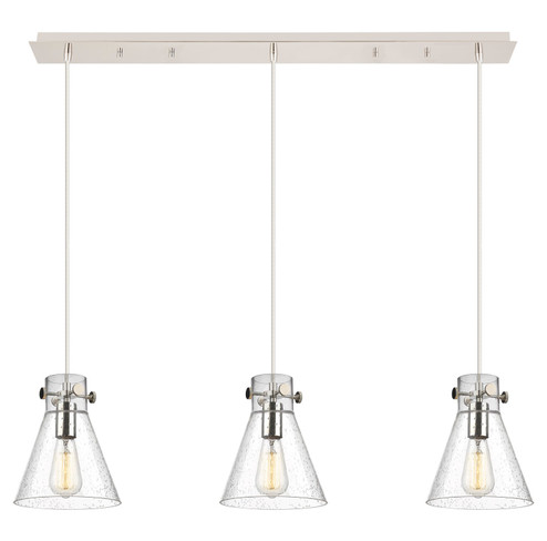 Downtown Urban Three Light Linear Pendant in Polished Nickel (405|123-410-1PS-PN-G411-8SDY)