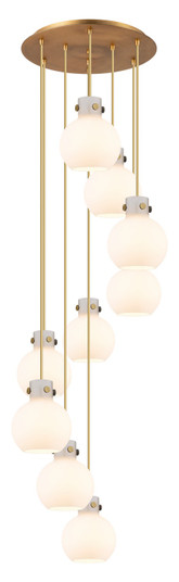 Newton Six Light Pendant in Brushed Brass (405|119-410-1PS-BB-G410-8WH)