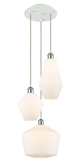 Ballston Three Light Pendant in White Polished Chrome (405|113B-3P-WPC-G651-MU)