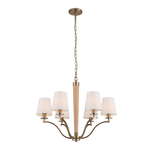 Curva Six Light Chandelier in Brushed Champagne Gold (33|518971BCG)