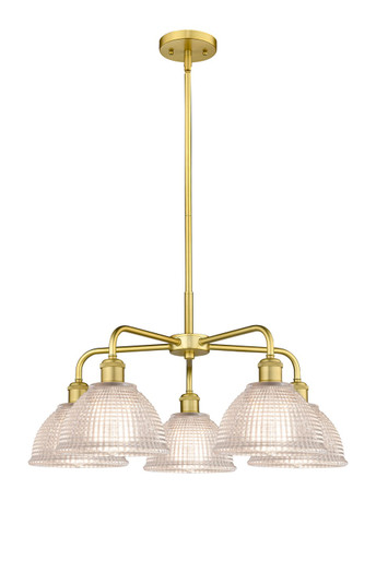 Downtown Urban Five Light Chandelier in Satin Gold (405|516-5CR-SG-G422)