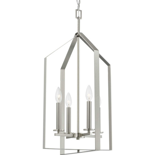 Vertex Four Light Foyer Pendant in Brushed Nickel (54|P500432-009)