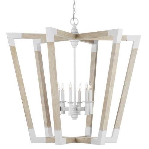 Bastian Six Light Lantern in Sugar White/Sandstone (142|9000-1110)