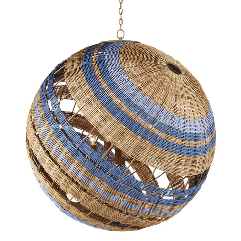 Senjyo Collection Five Light Chandelier in Khaki/Natural/Cornflower/Blue Bonnet (142|9000-1109)