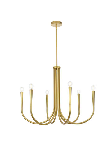 Layne Six Light Chandelier in Brass (173|LD722D30BR)