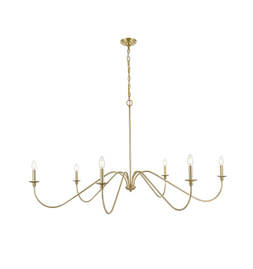 Rohan Six Light Chandelier in Brass (173|LD5056D60BR)