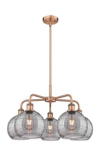 Downtown Urban Five Light Chandelier in Antique Copper (405|516-5CR-AC-G1213-8SM)