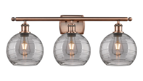 Ballston Three Light Bath Vanity in Antique Copper (405|516-3W-AC-G1213-8SM)