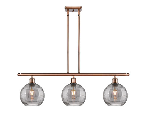 Ballston Three Light Island Pendant in Antique Copper (405|516-3I-AC-G1213-8SM)