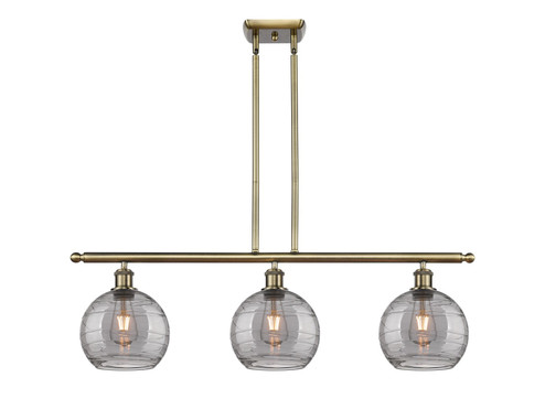 Ballston Three Light Island Pendant in Antique Brass (405|516-3I-AB-G1213-8SM)