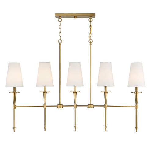 Trundle Five Light Linear Chandelier in Warm Brass (159|V6-L1-5609-5-322)