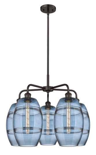 Downtown Urban Five Light Chandelier in Oil Rubbed Bronze (405|516-5CR-OB-G557-8BL)