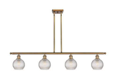 Ballston Four Light Island Pendant in Brushed Brass (405|516-4I-BB-G122C-6CL)