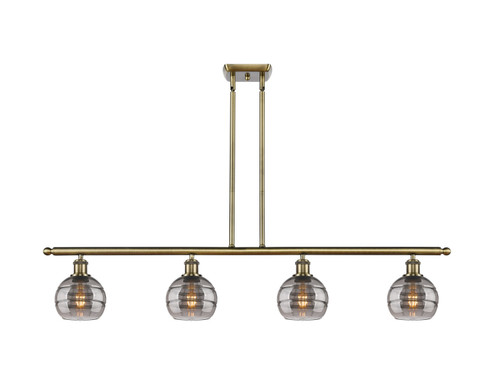 Ballston Four Light Island Pendant in Antique Brass (405|516-4I-AB-G556-6SM)