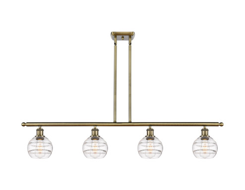 Ballston Four Light Island Pendant in Antique Brass (405|516-4I-AB-G556-6CL)