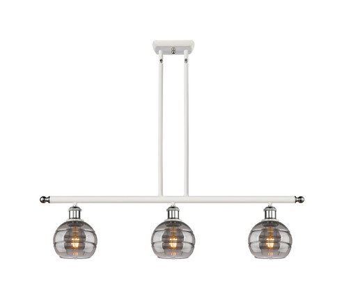 Ballston Three Light Island Pendant in White Polished Chrome (405|516-3I-WPC-G556-6SM)