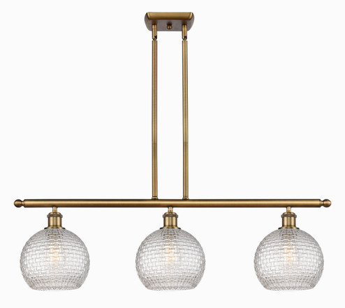 Ballston Three Light Island Pendant in Brushed Brass (405|516-3I-BB-G122C-8CL)