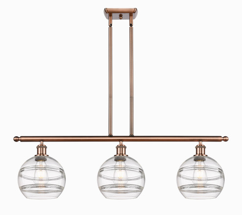 Ballston Three Light Island Pendant in Antique Copper (405|516-3I-AC-G556-8CL)