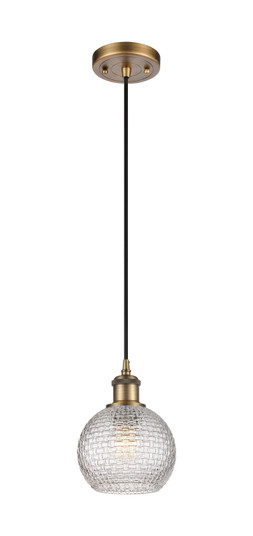 Ballston One Light Mini Pendant in Brushed Brass (405|516-1P-BB-G122C-6CL)