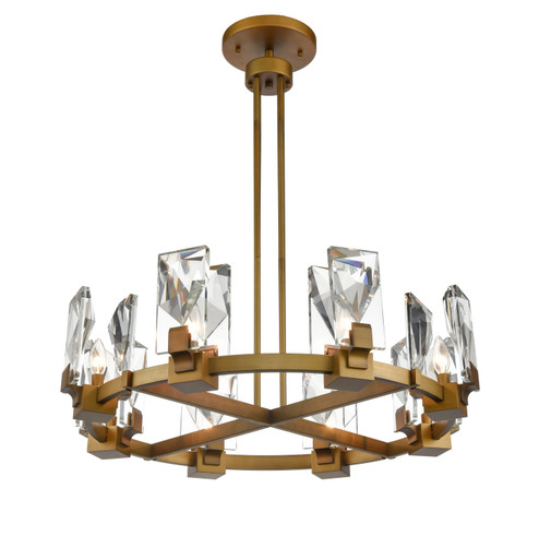 Horizon Eight Light Chandelier in Aged Brass (360|CD10346-8-AGB)