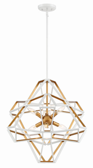 Unity Six Light Chandelier in Satin White (360|CD10230-6-SW-G)