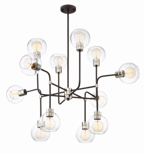 Pierre 12 Light Chandelier in Polished Nickel (360|CD10223-12-PN+MBK)