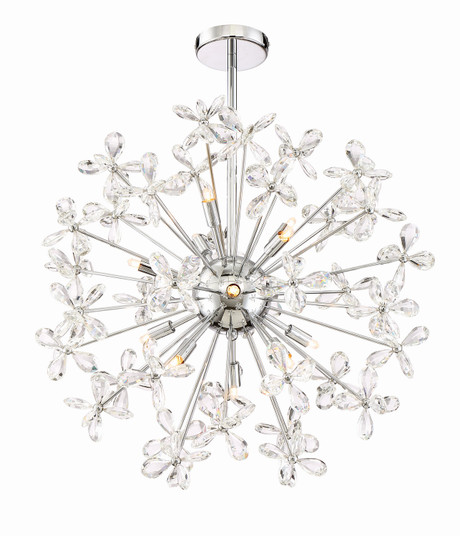 Adelle 12 Light Chandelier in Chrome (360|CD10206-12-CH)